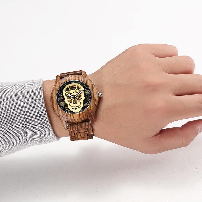 Wood Skeleton Watch | Skull Action